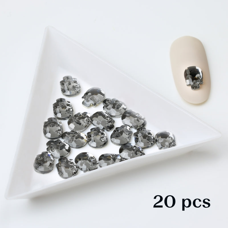 Crystal Skull 8x6 Black 20 kpl