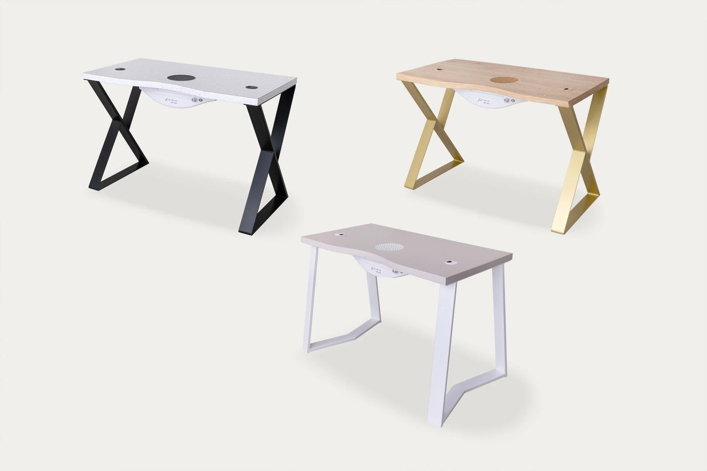 Työpöytä AFINIA Art Deco X Gold, erikoispöytälevyllä