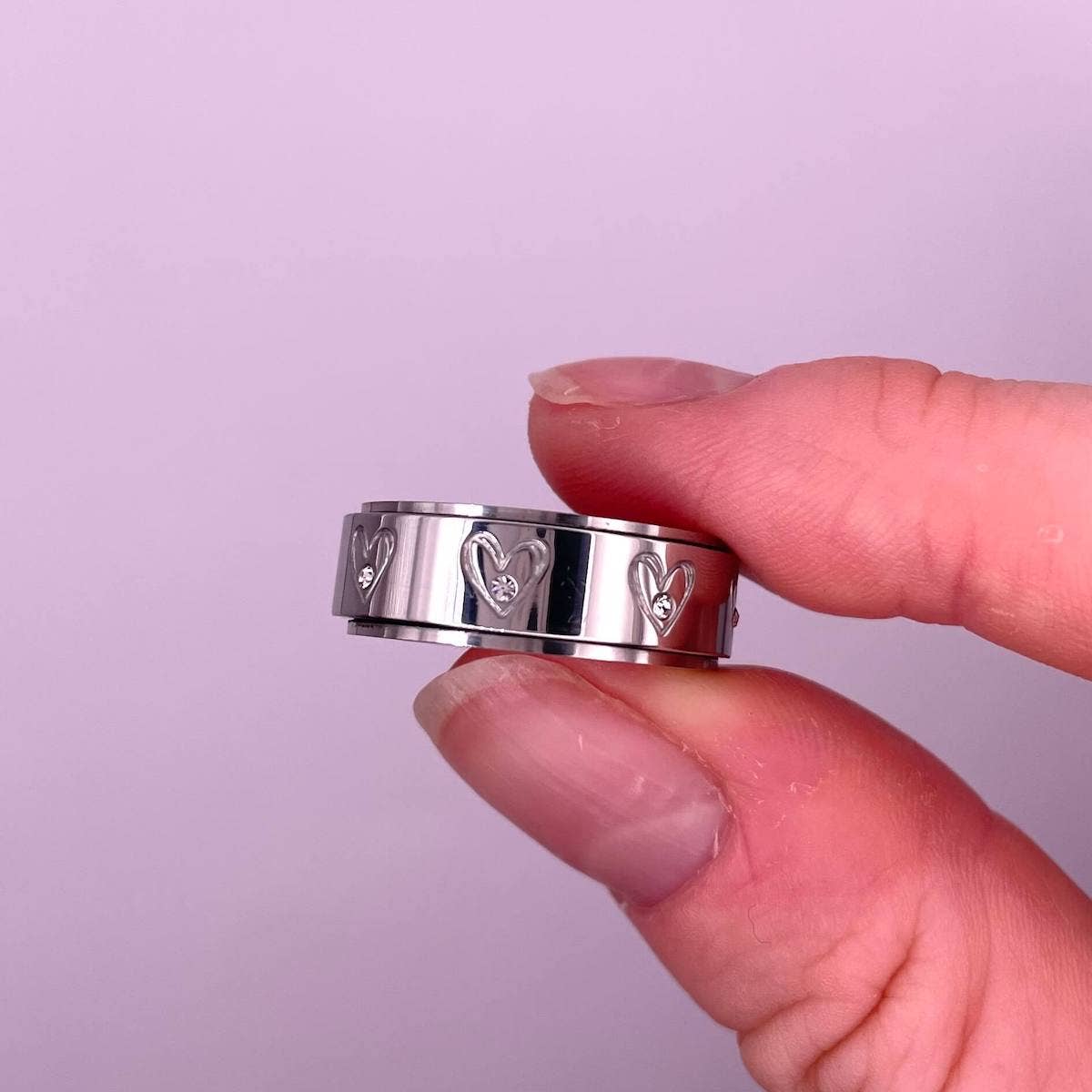 Calm Silver Heart stressisormus