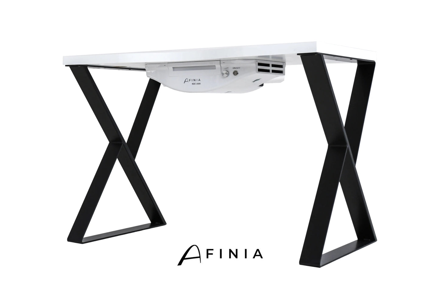 Työpöytä AFINIA Art Deco X Black, erikoispöytälevyllä