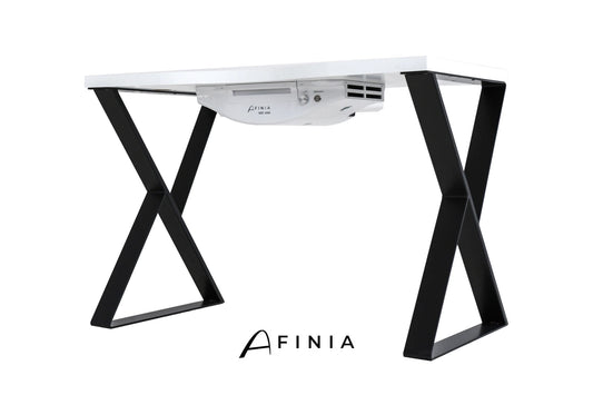 Työpöytä AFINIA Art Deco X Black, erikoispöytälevyllä