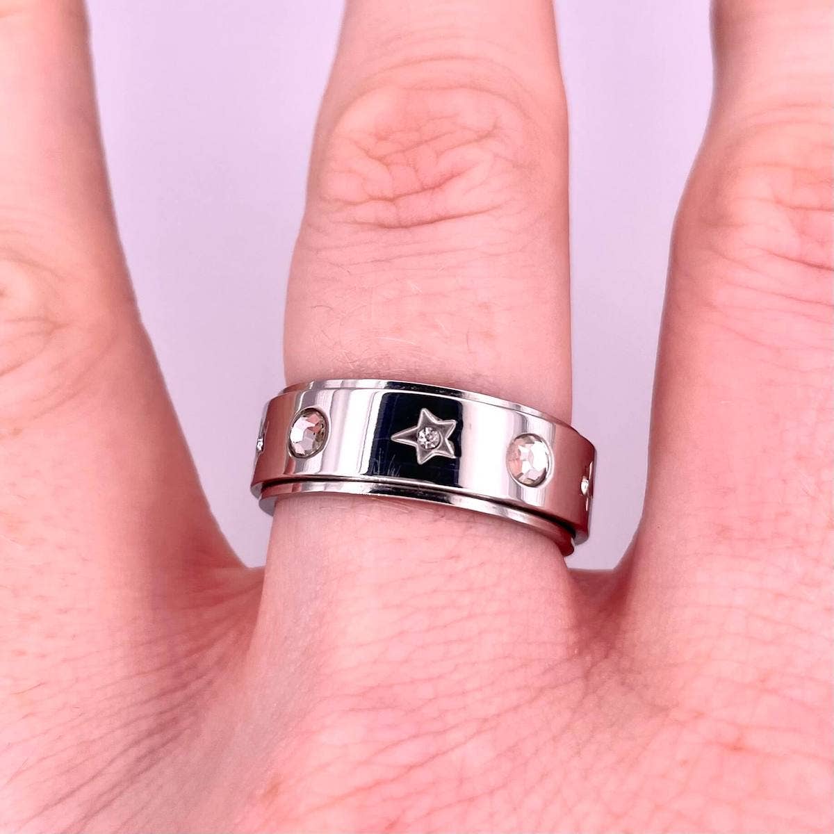 Calm Silver Star Crystal stressisormus