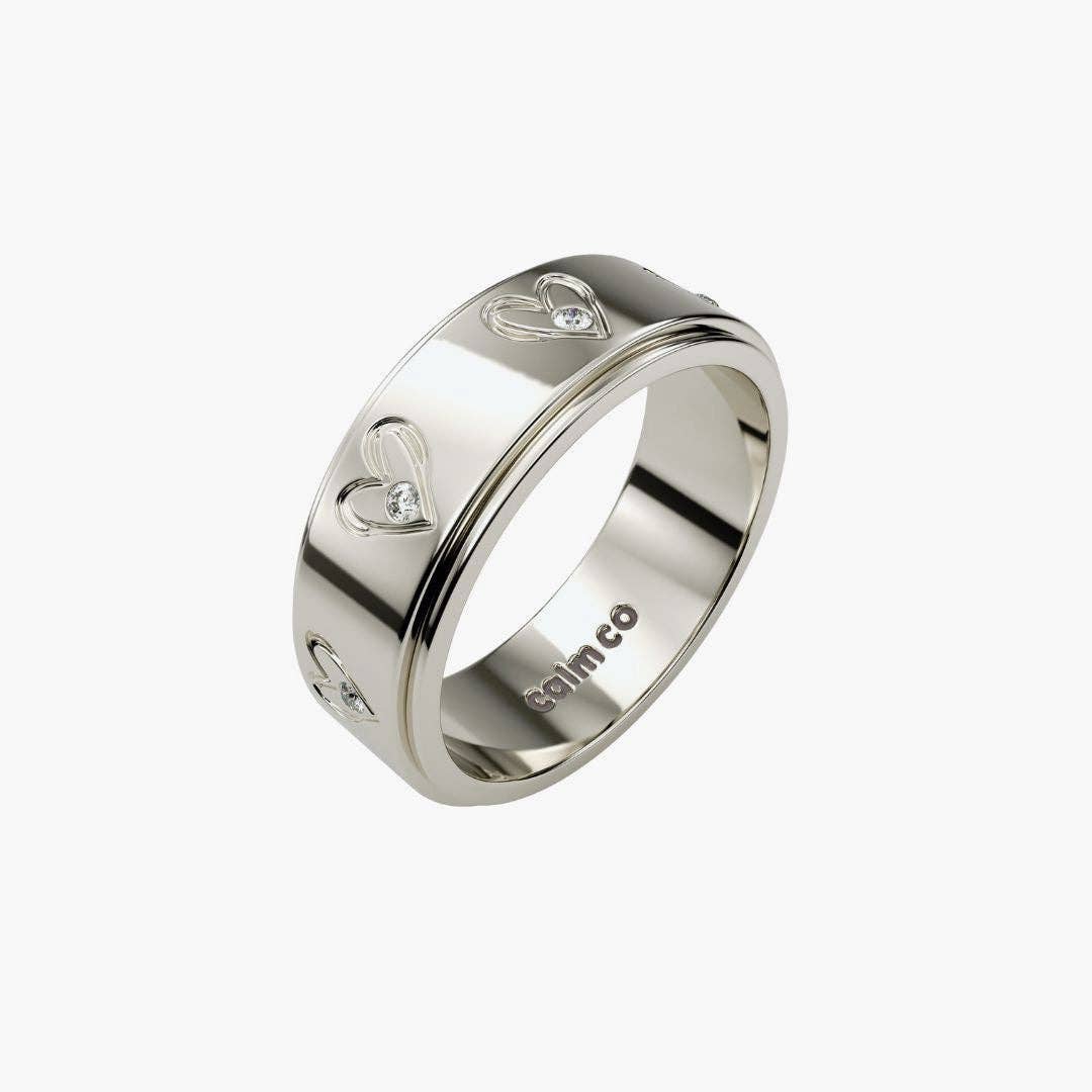 Calm Silver Heart stressisormus