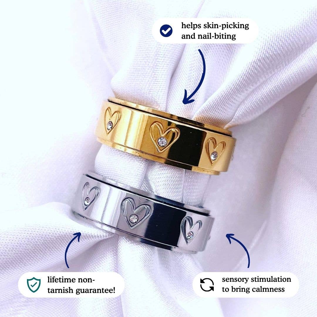 Calm Silver Heart stressisormus