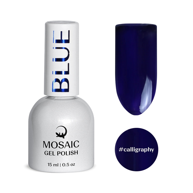 Mosaic gel polish BLUE #calligraphy