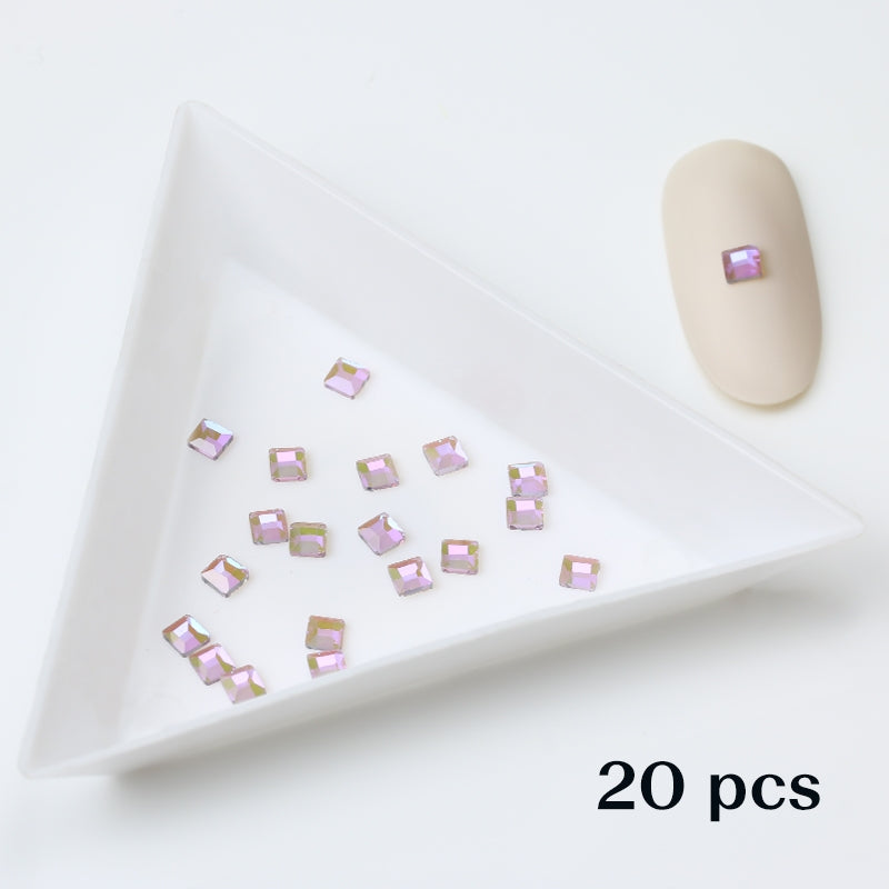 Crystal Square 3x3 Clear violet 20 kpl