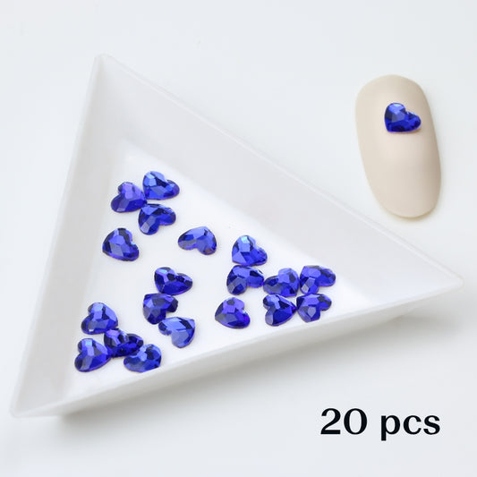 Crystal Heart 6x5 Blue 20 kpl